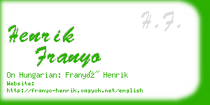 henrik franyo business card